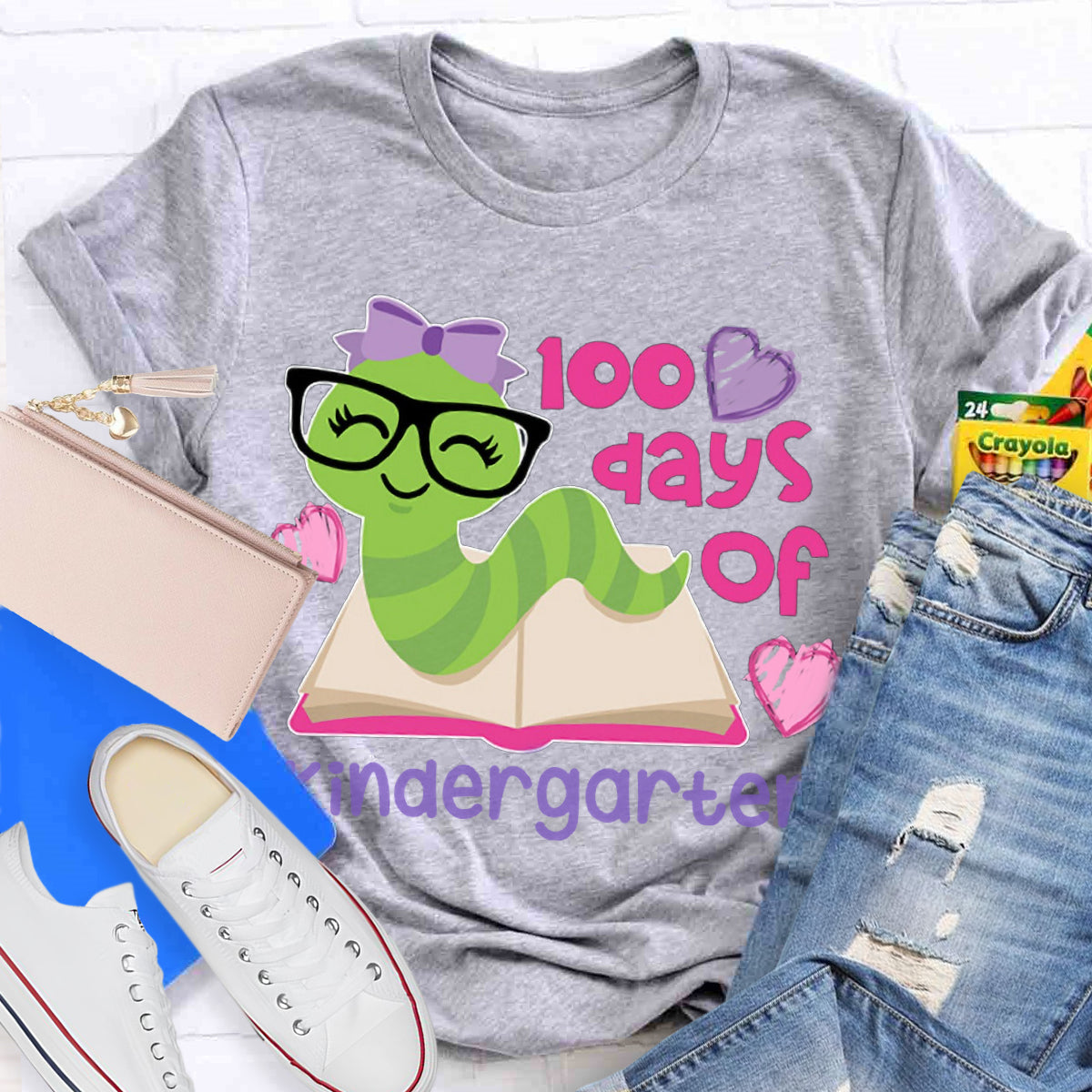 Personalized Grade 100 Days Of Kindergarten Teacher T-Shirt