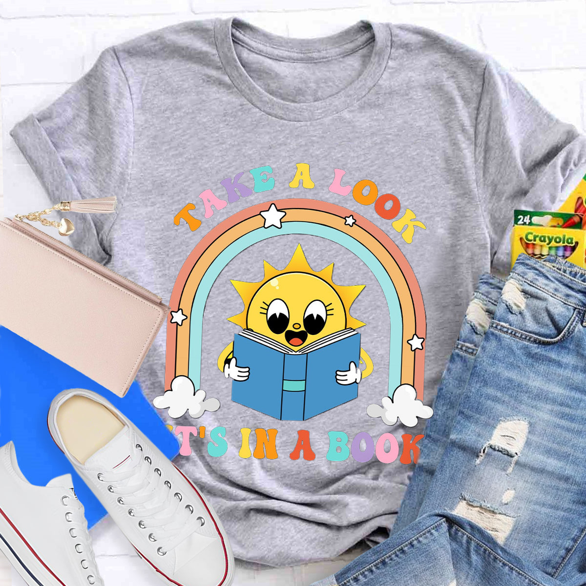 Take A Look It's In A Book Teacher T-Shirt