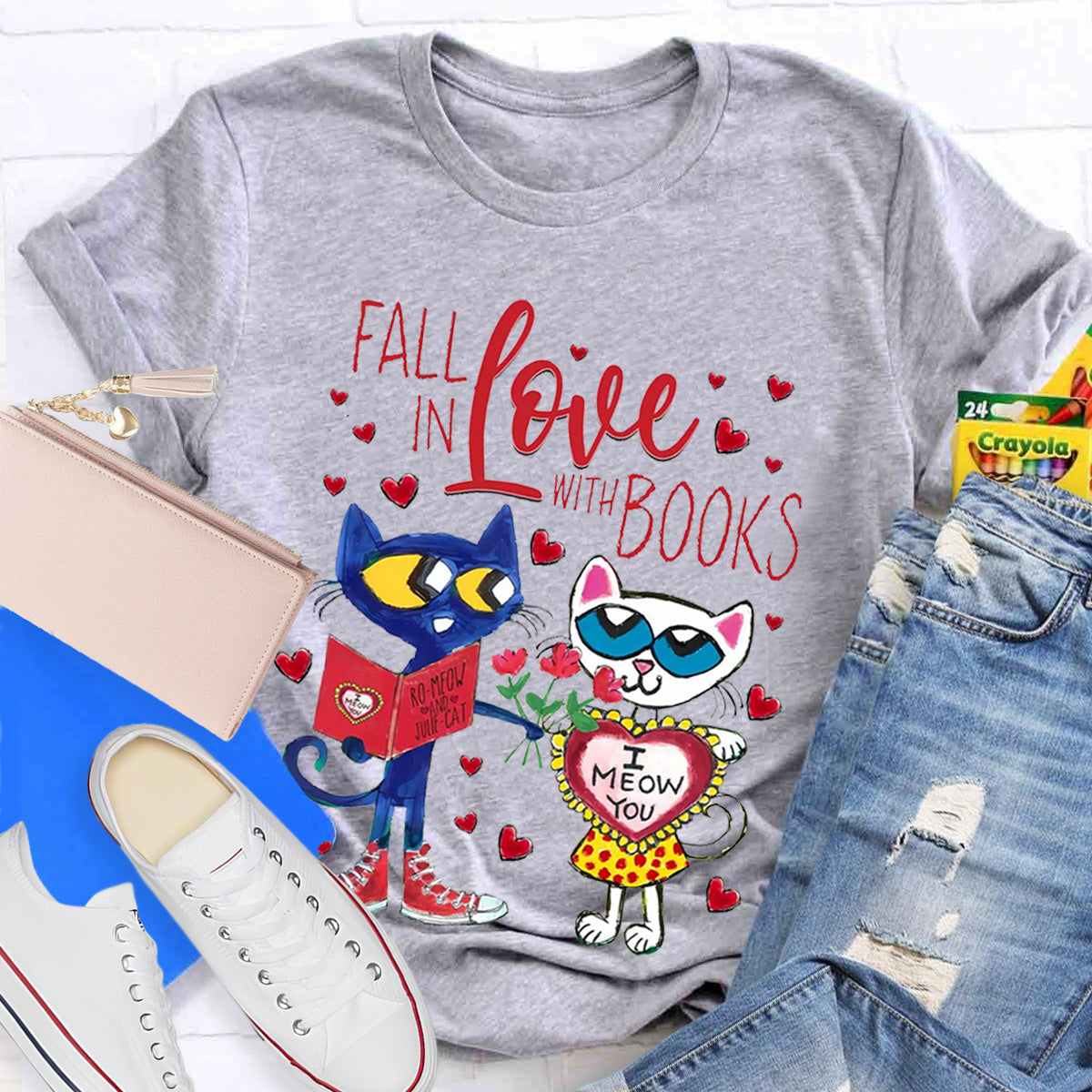 Fall In Love With Book Teacher T-Shirt