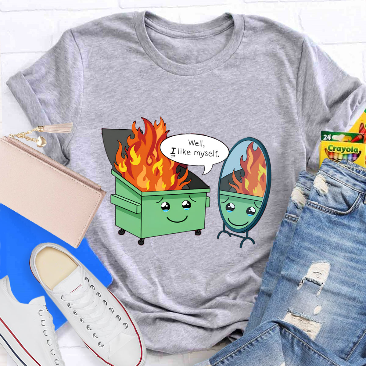 Self Love Funny Dumpster Fire T-Shirt