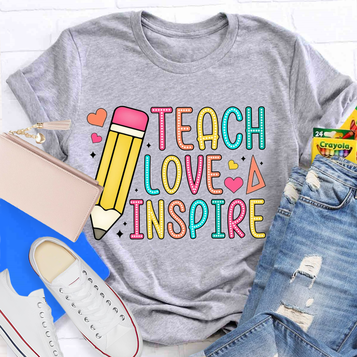 Teach Love Inspire Pencile T-Shirt