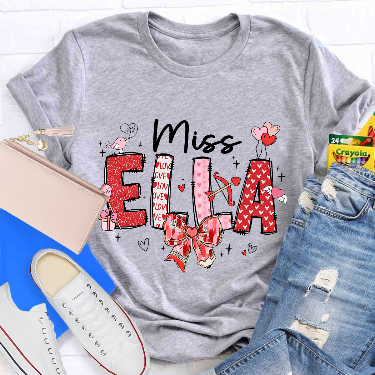 Personalized Name Valentine's Day Miss Ella T-Shirt