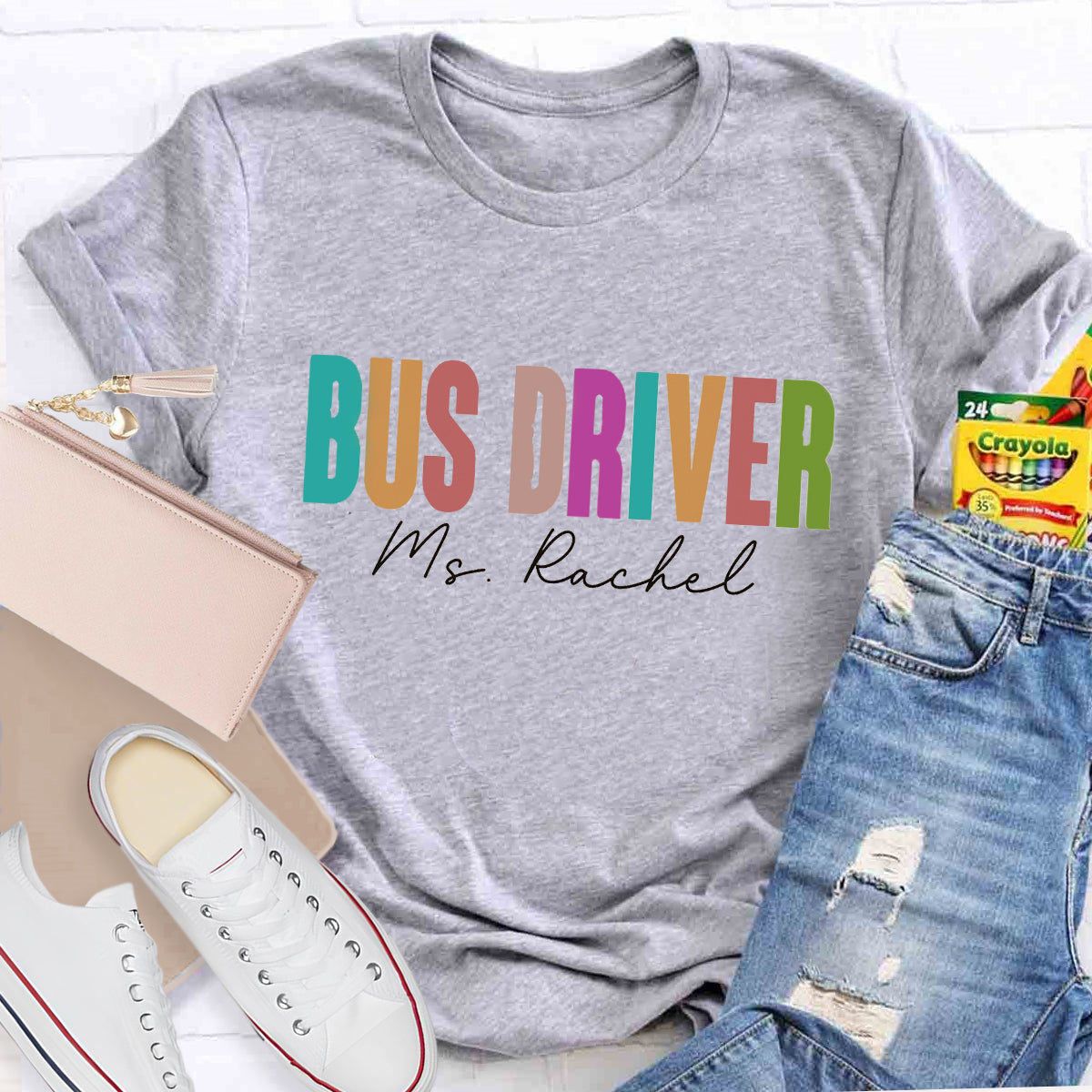 Personalized School Bus Driver Name T-Shirt