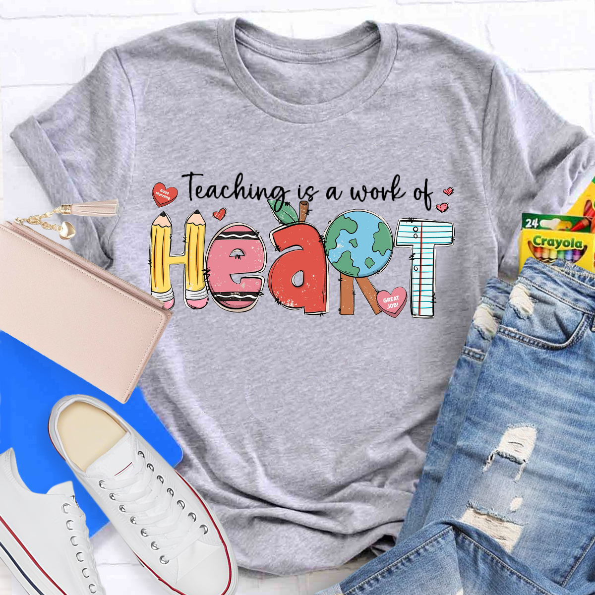 Teaching Is A Work Of Heart Teacher T-Shirt