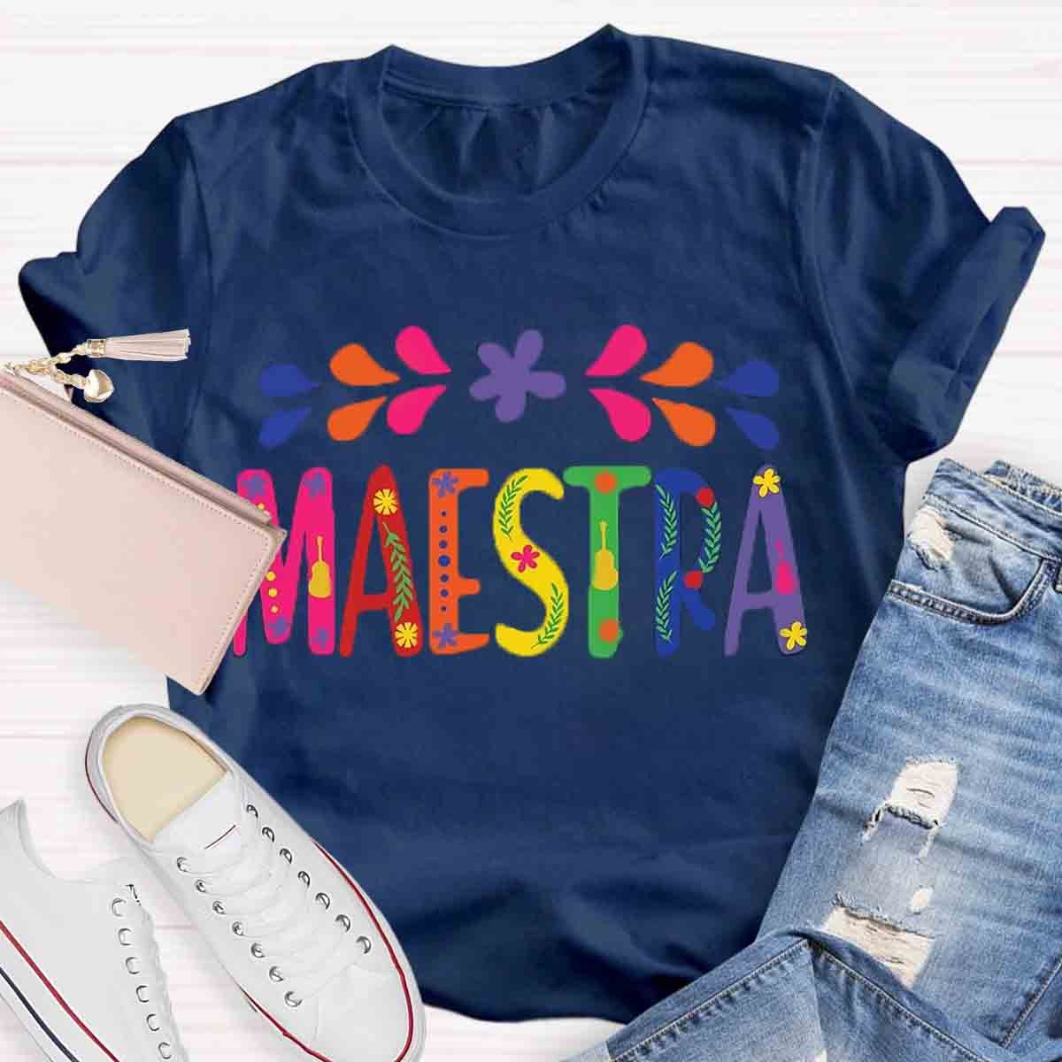 Spanish Teacher Maestra Art T-Shirt