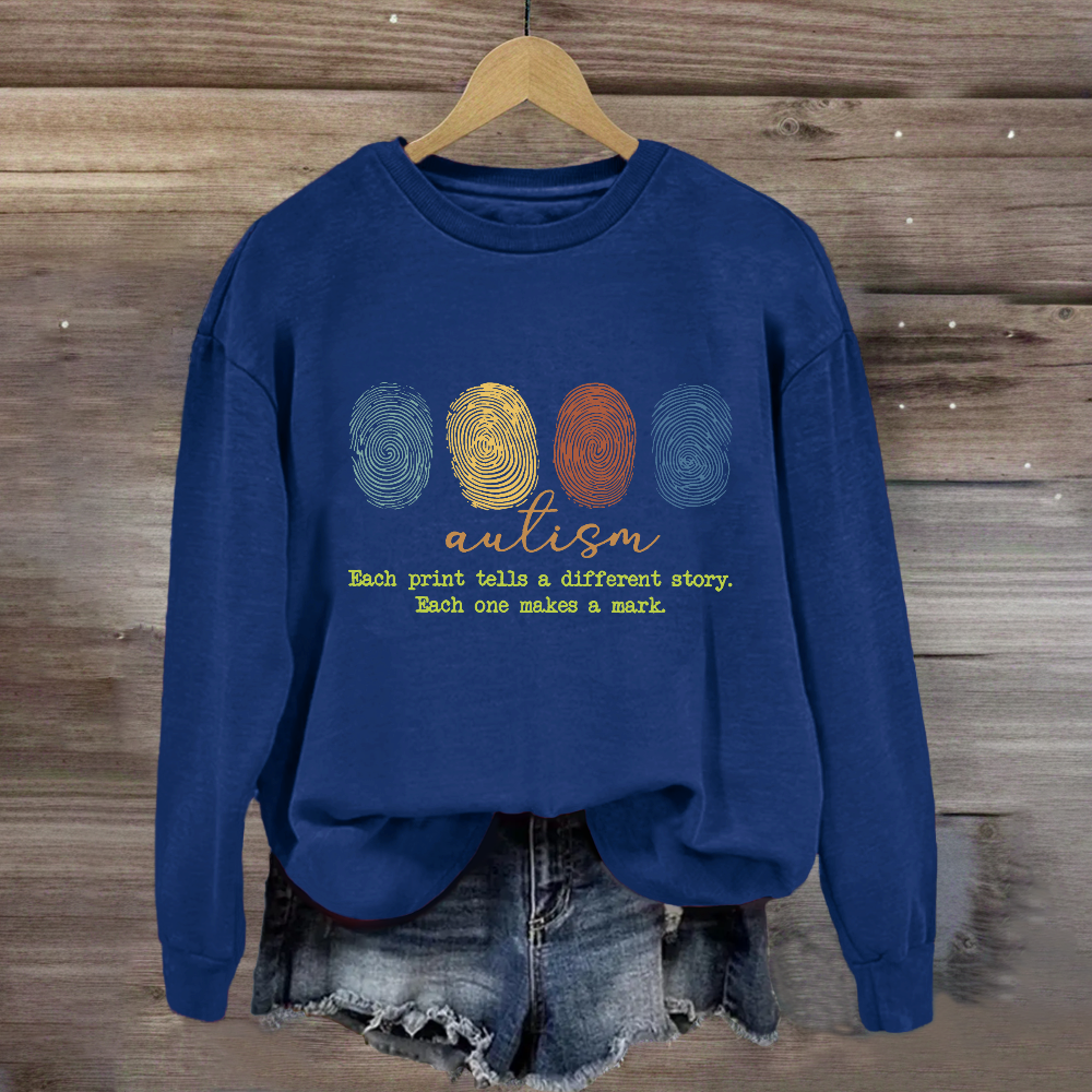 Autism Each Print Tells A Different Story Sweatshirt