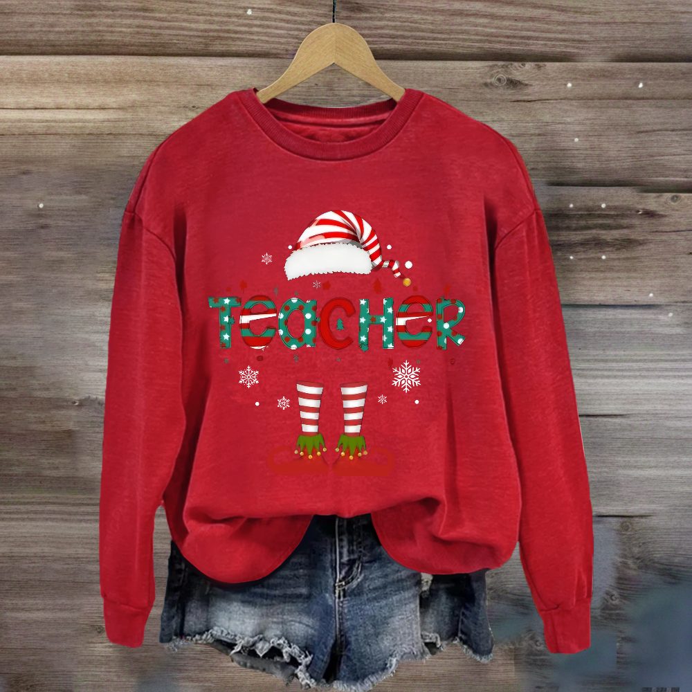 Christmas Teacher Elf Sweatshirt