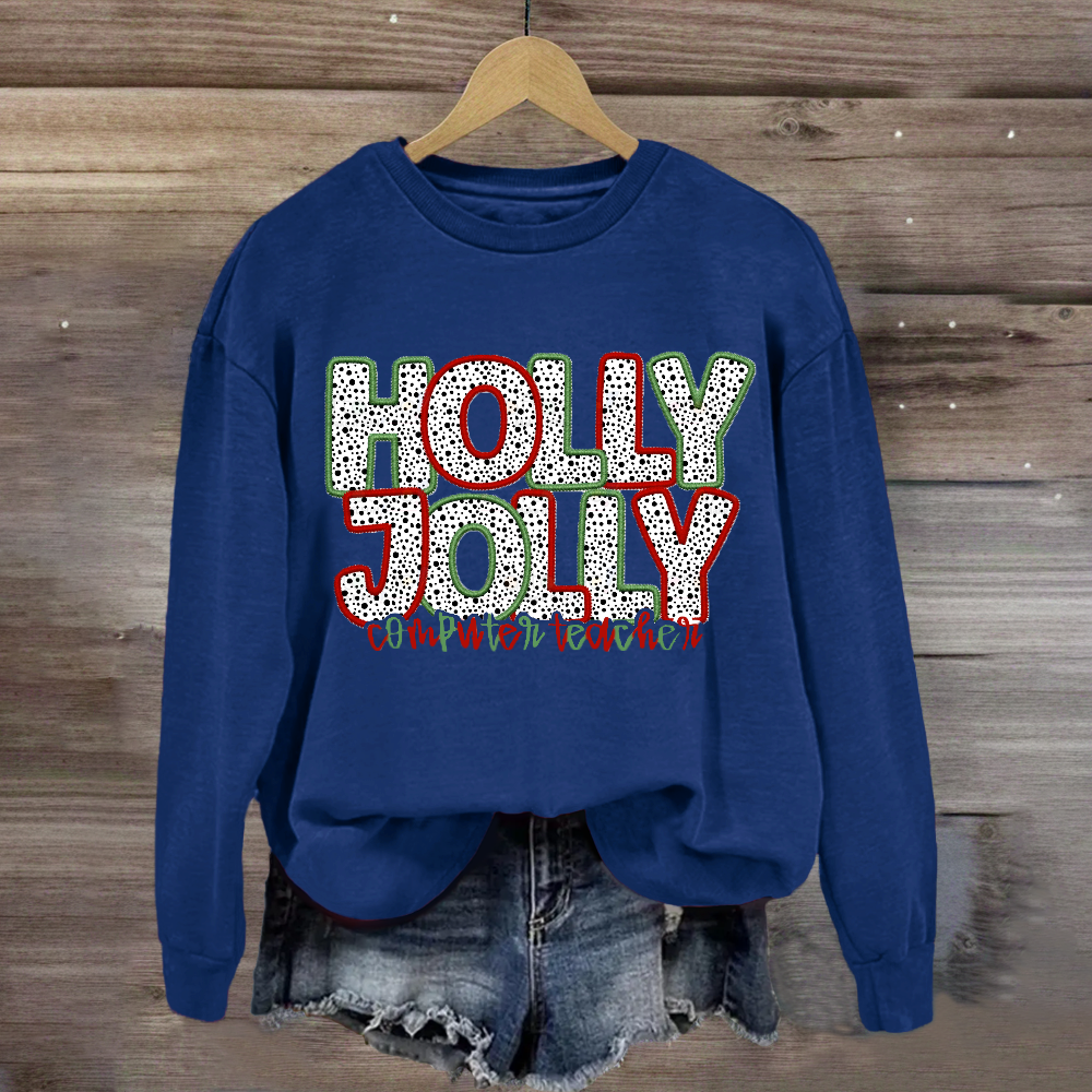 Personalized Subject Holly Jolly Sweatshirt