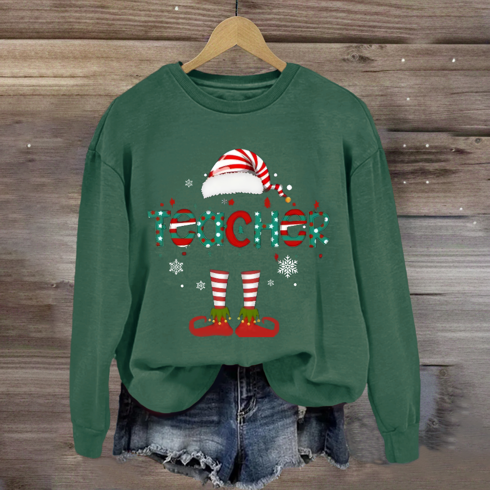 Christmas Teacher Elf Sweatshirt