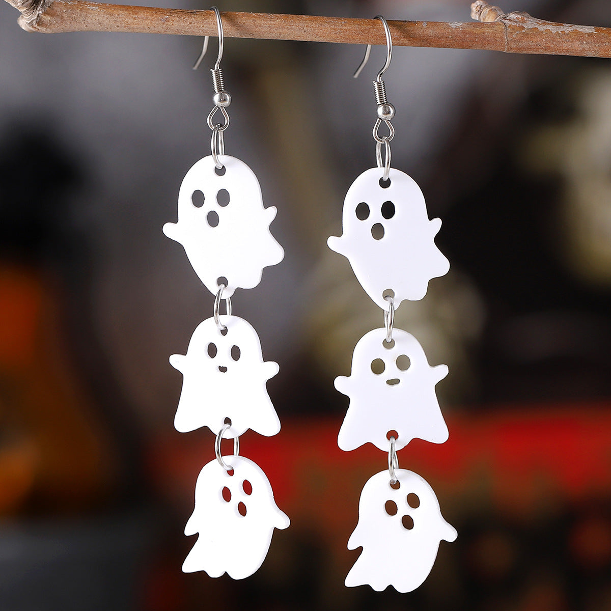 White Ghost And Black Bat Triple-Piece Pendant