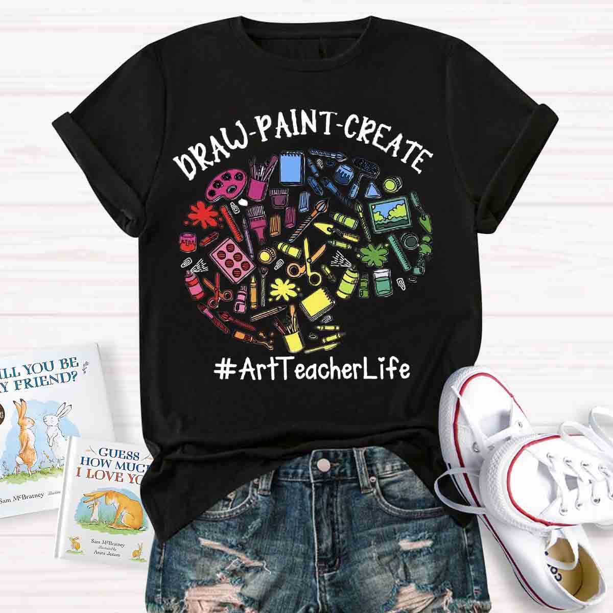 Draw Paint Create Teacher T-Shirt T-shirt