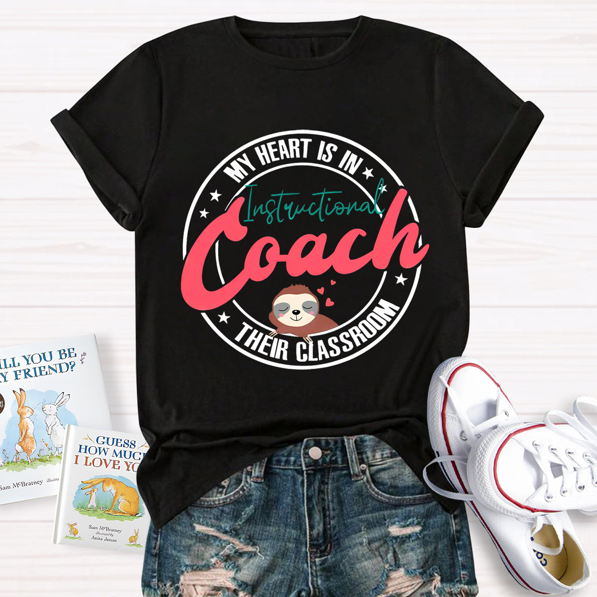 My Heart Is In Their Classroom Instructional Coach Teacher T-Shirt