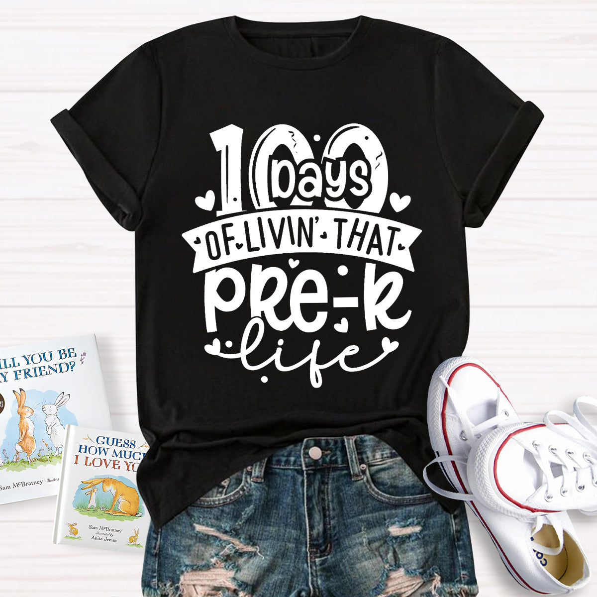 Personalized Grade 100 Days Of Livin' That Pre-K Life T-Shirt