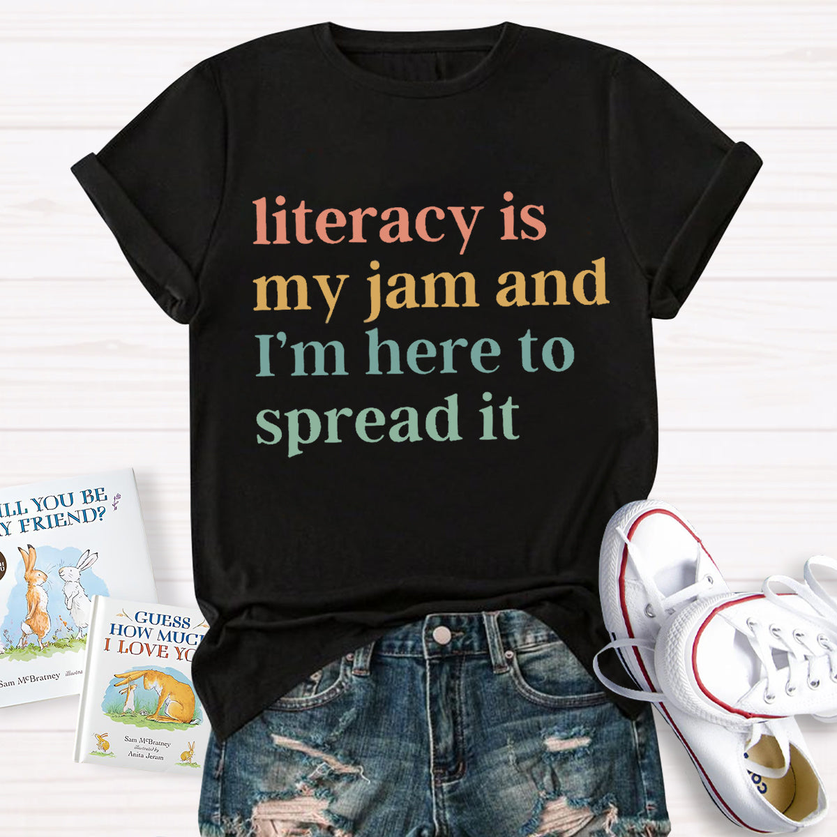 Literacy Is My Jam And I'm Here To Spread It T-Shirt