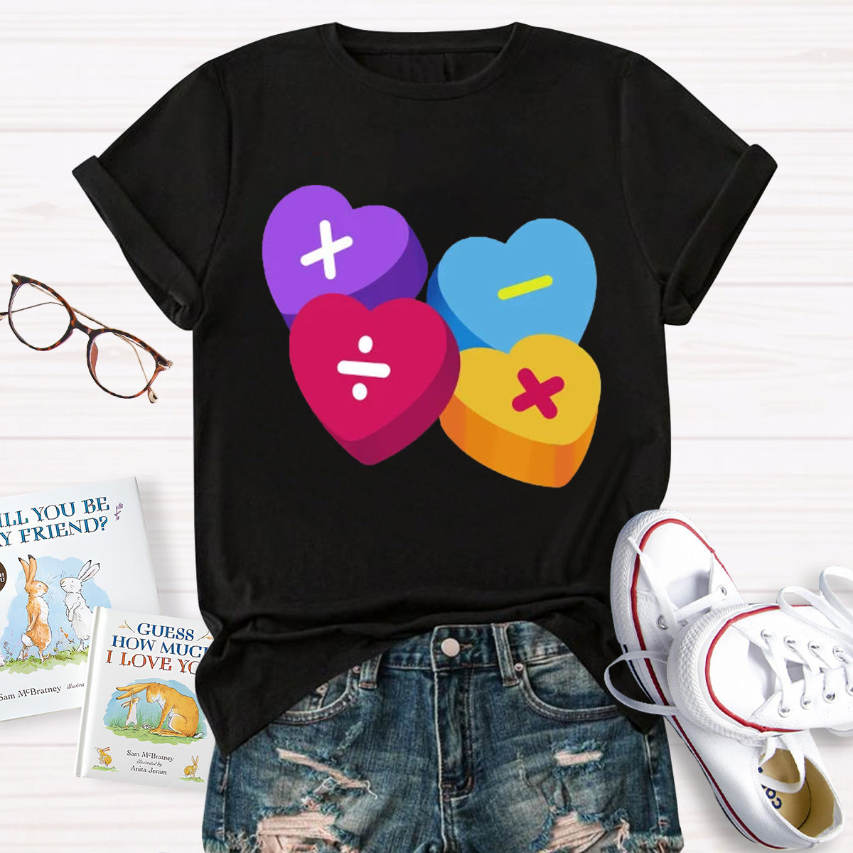 Heart Of Math Teacher T-Shirt