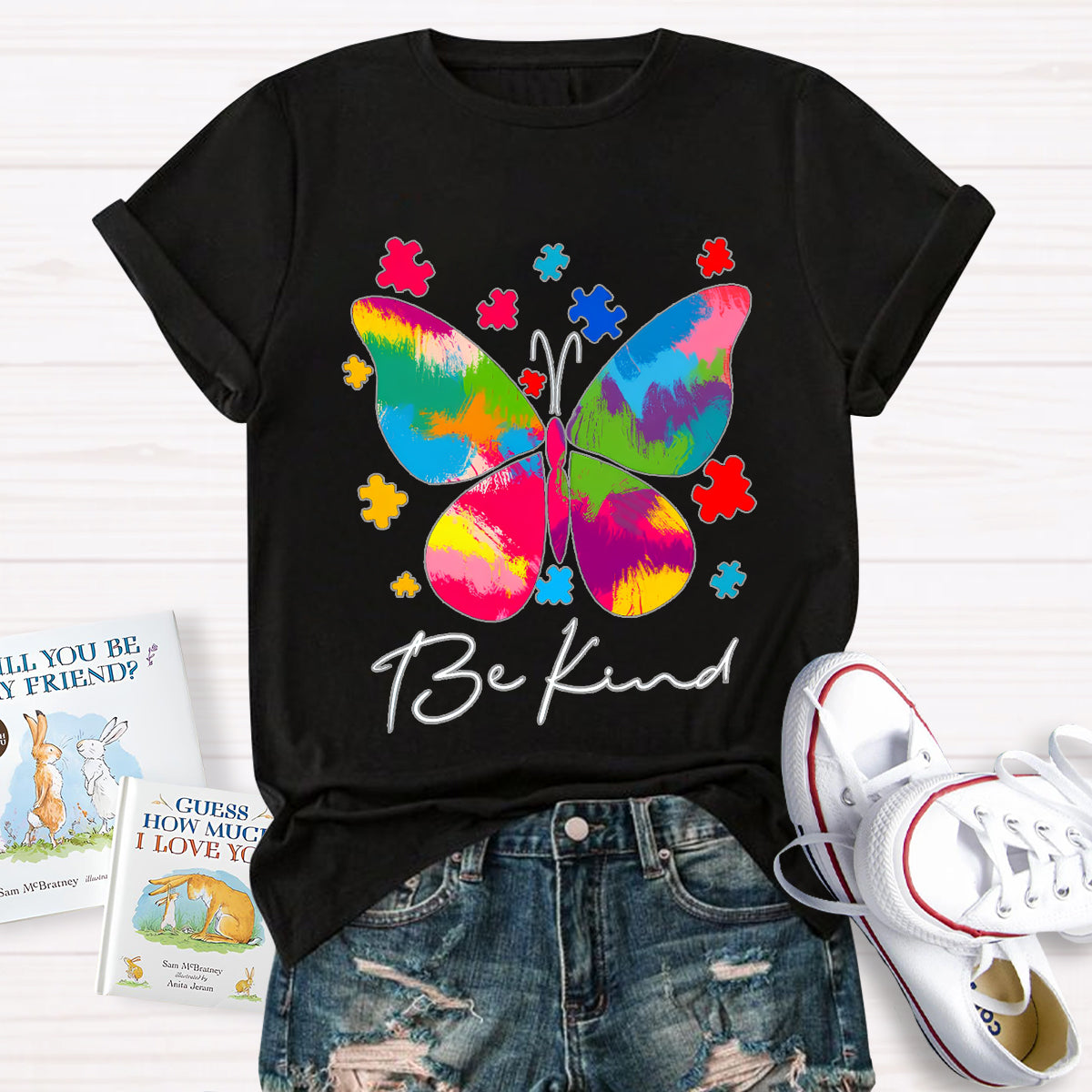 Be Kind Butterfly Teacher T-Shirt