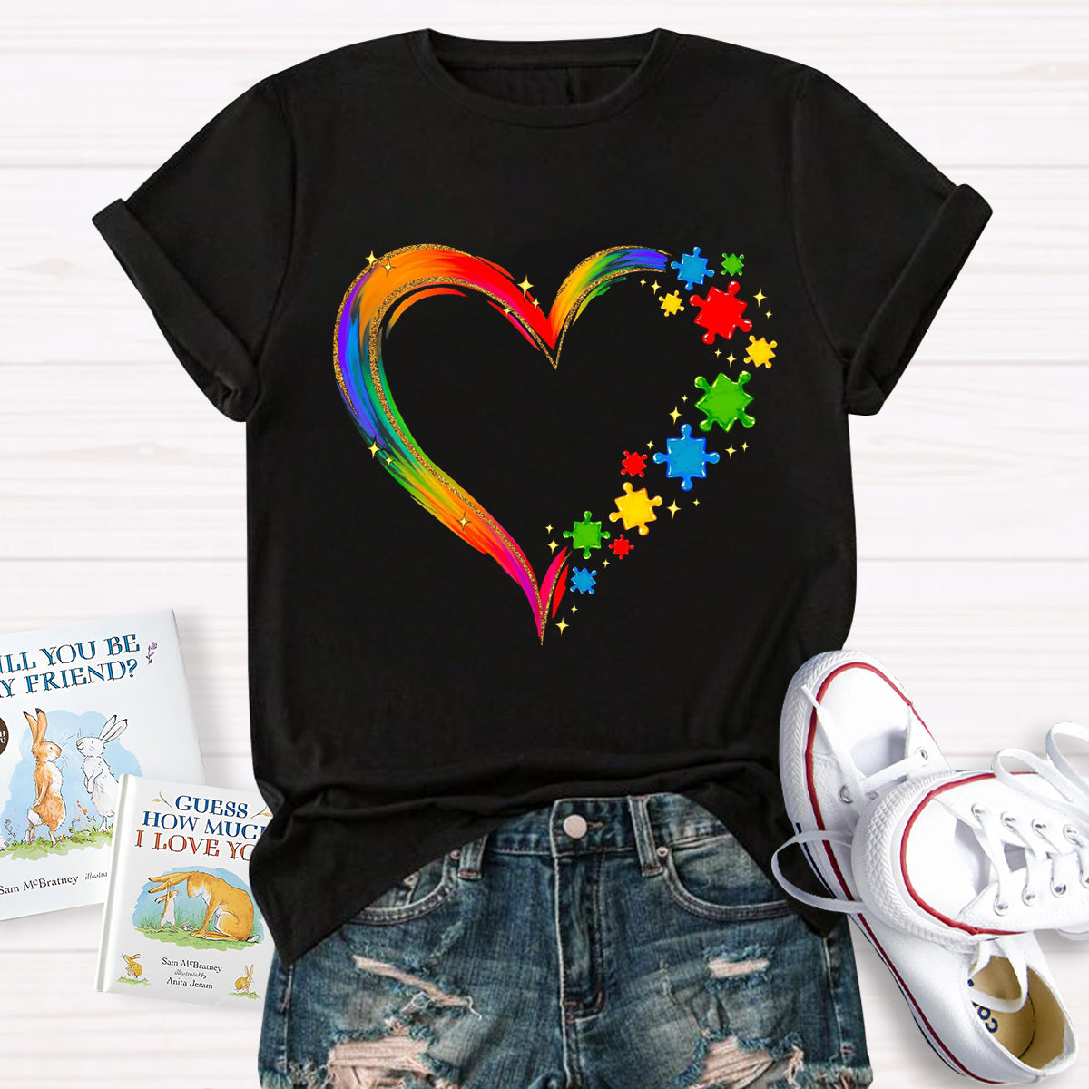 Rainbow Heart Accept Understand Love T-Shirt