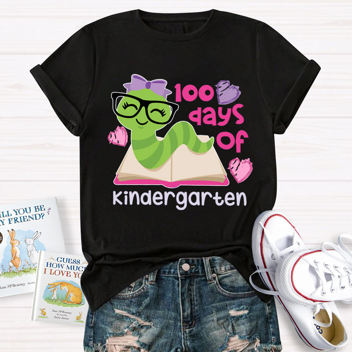 Personalized Grade 100 Days Of Kindergarten Teacher T-Shirt