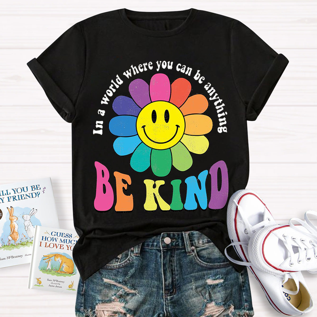 In A Word Where You Can Be Anything Be Kind Teacher T-Shirt