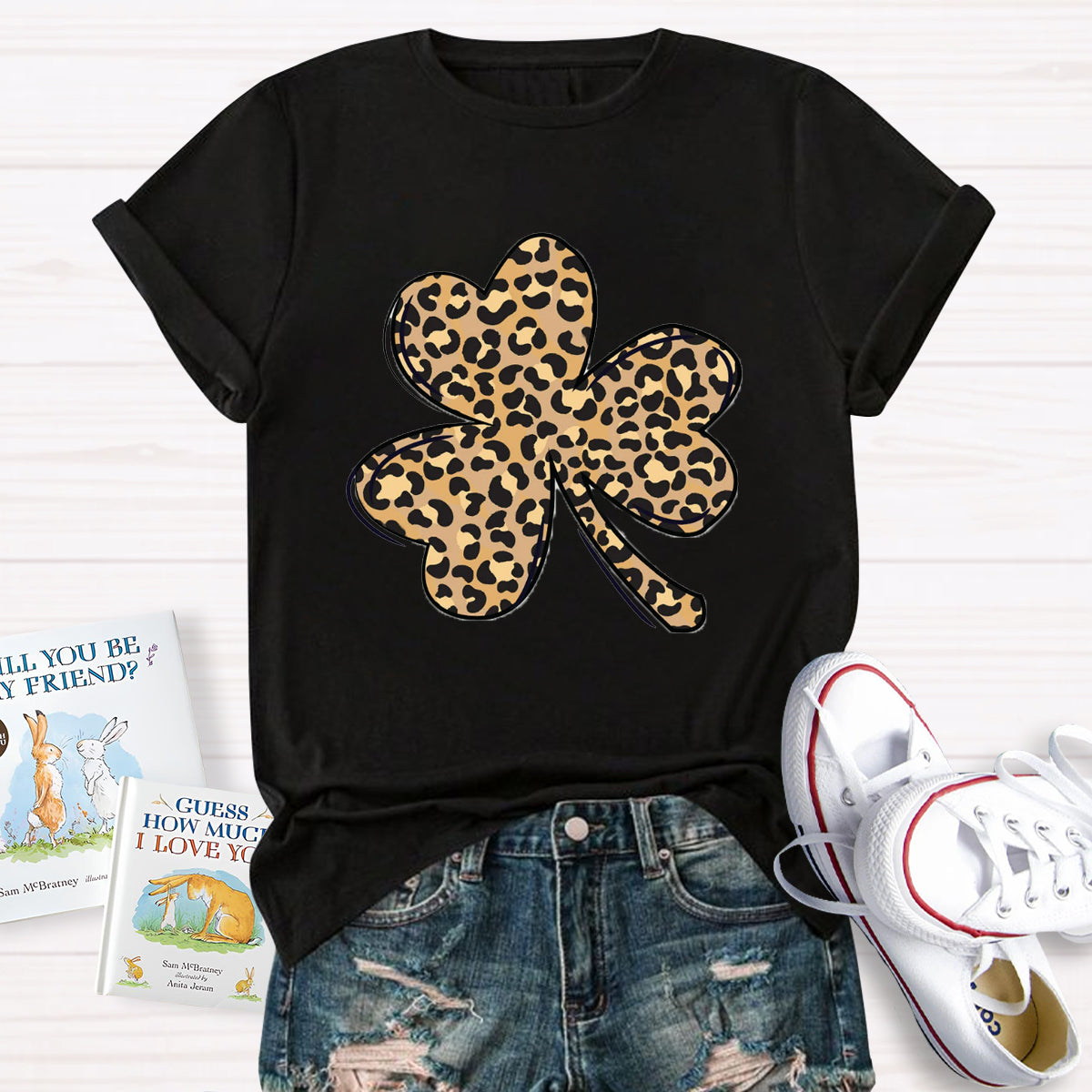 St. Patrick's Day Leopard Print Shamrock T-Shirt