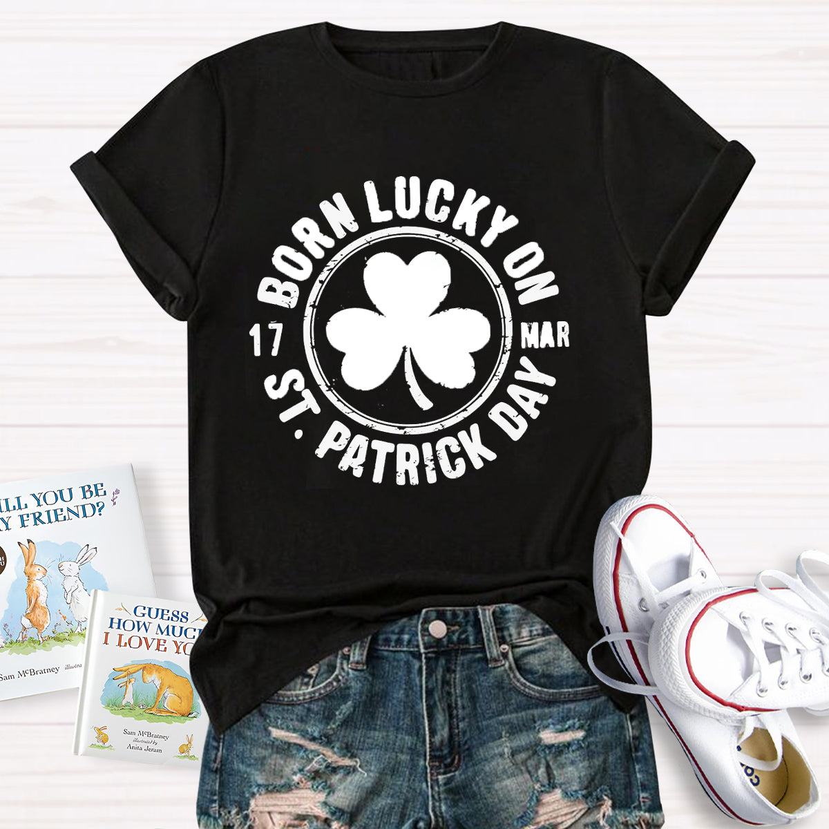 Born Lucky On 3.17 St. Patrick Day T-Shirt