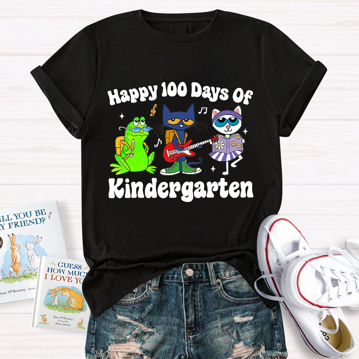 Personalized Grade Happy 100 Days Of Kindergarten Teacher T-Shirt