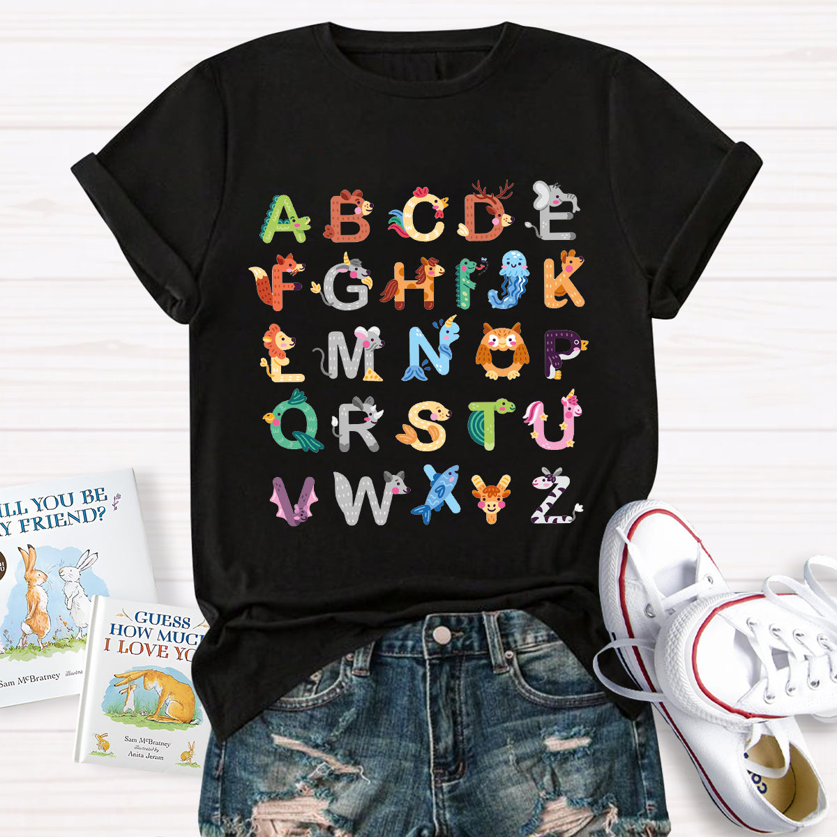 Animal Alphabet Clipart Teacher Shirt