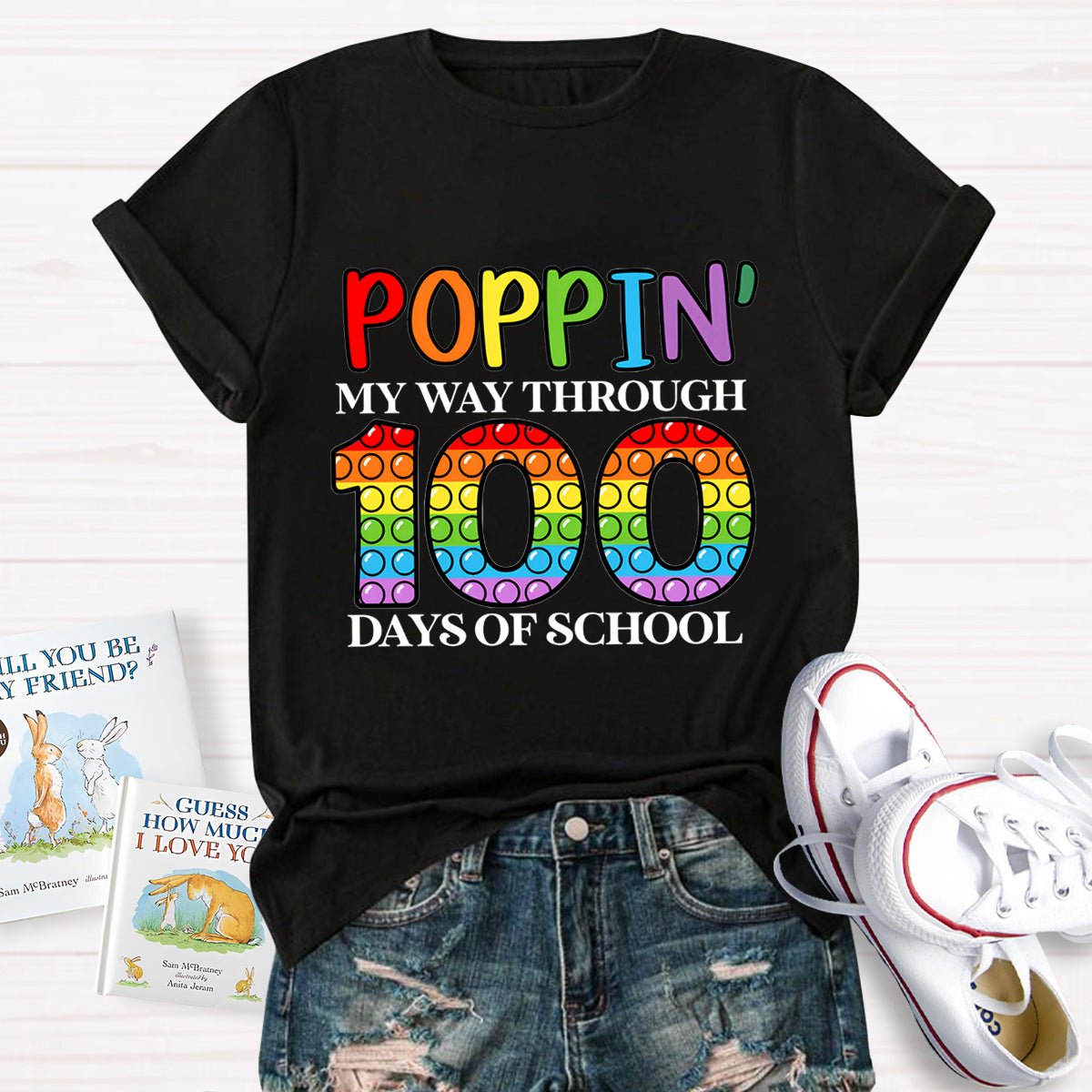 Poppin' My Way Through 100 Days Of School T-Shirt