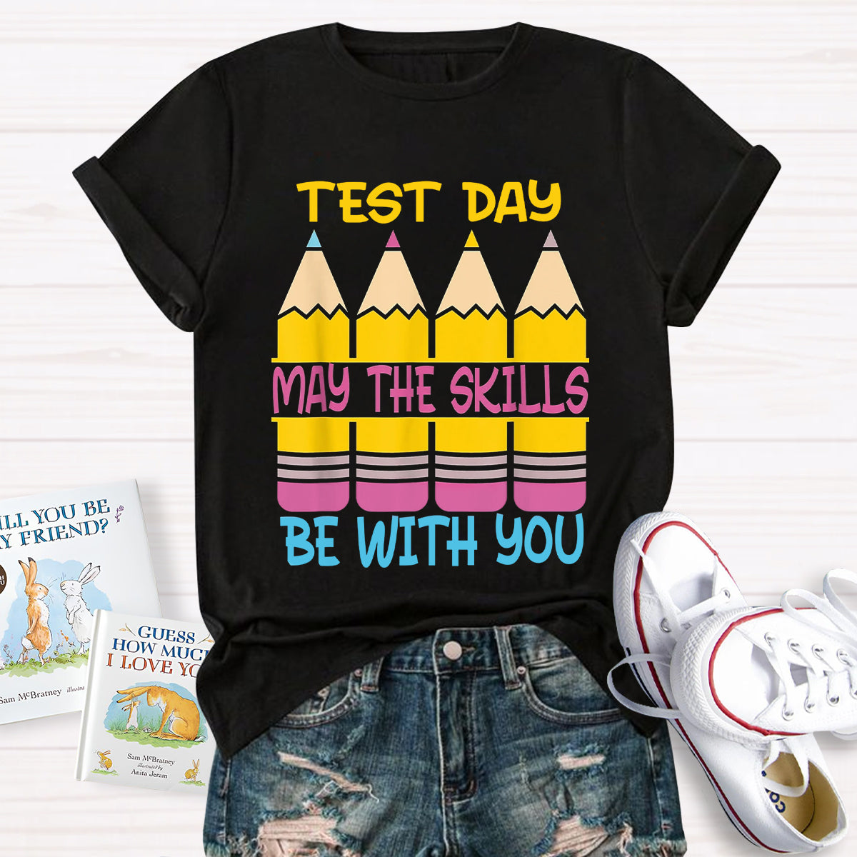 Test Day May The Skills Be With You Teacher T-Shirt