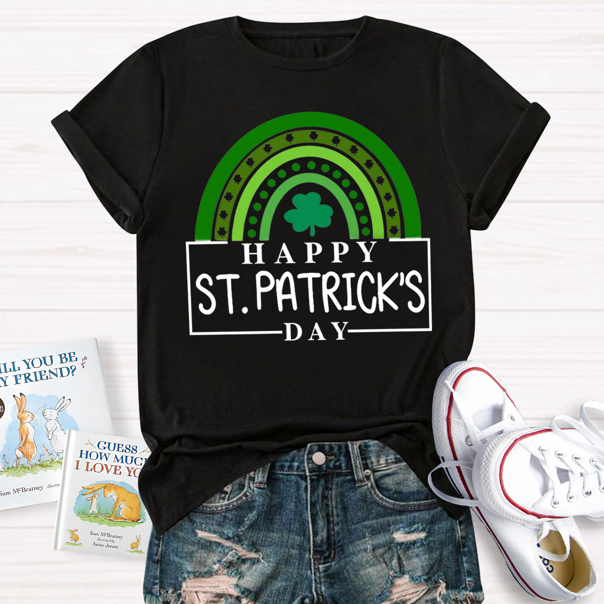 Happy St. Patrick's Day Green Rainbow T-Shirt