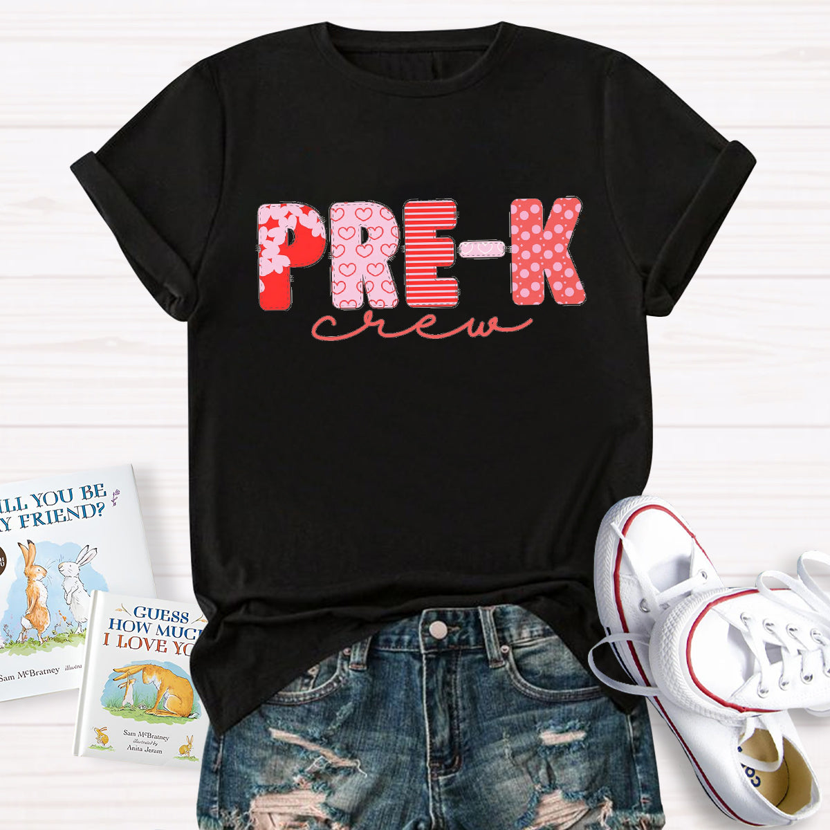 Valentine's Pre-K Crew Teacher T-Shirt