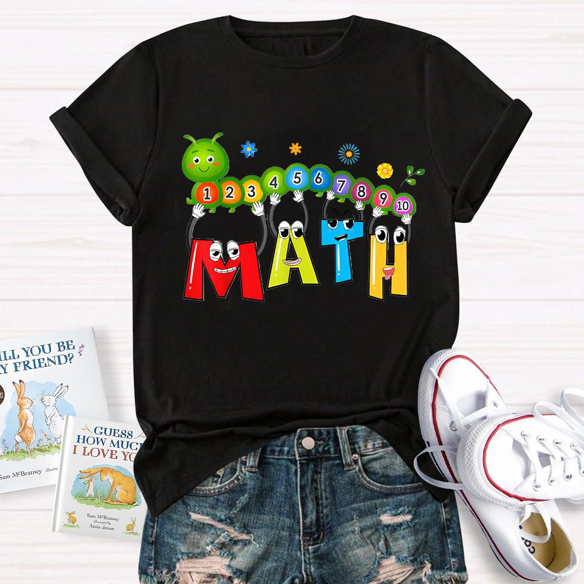 Caterpillar Math Day Number Math Teacher T-Shirt