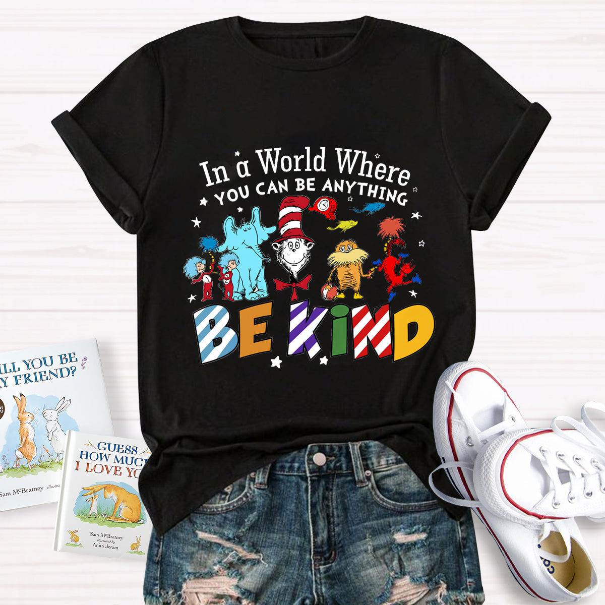 In A World Where You Can Be Anything Be Kind Book Lover T-Shirt