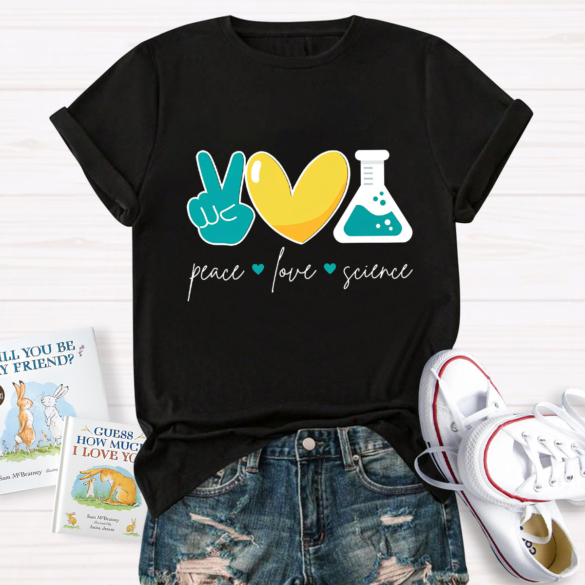 Peace Love Science Teacher T-Shirt