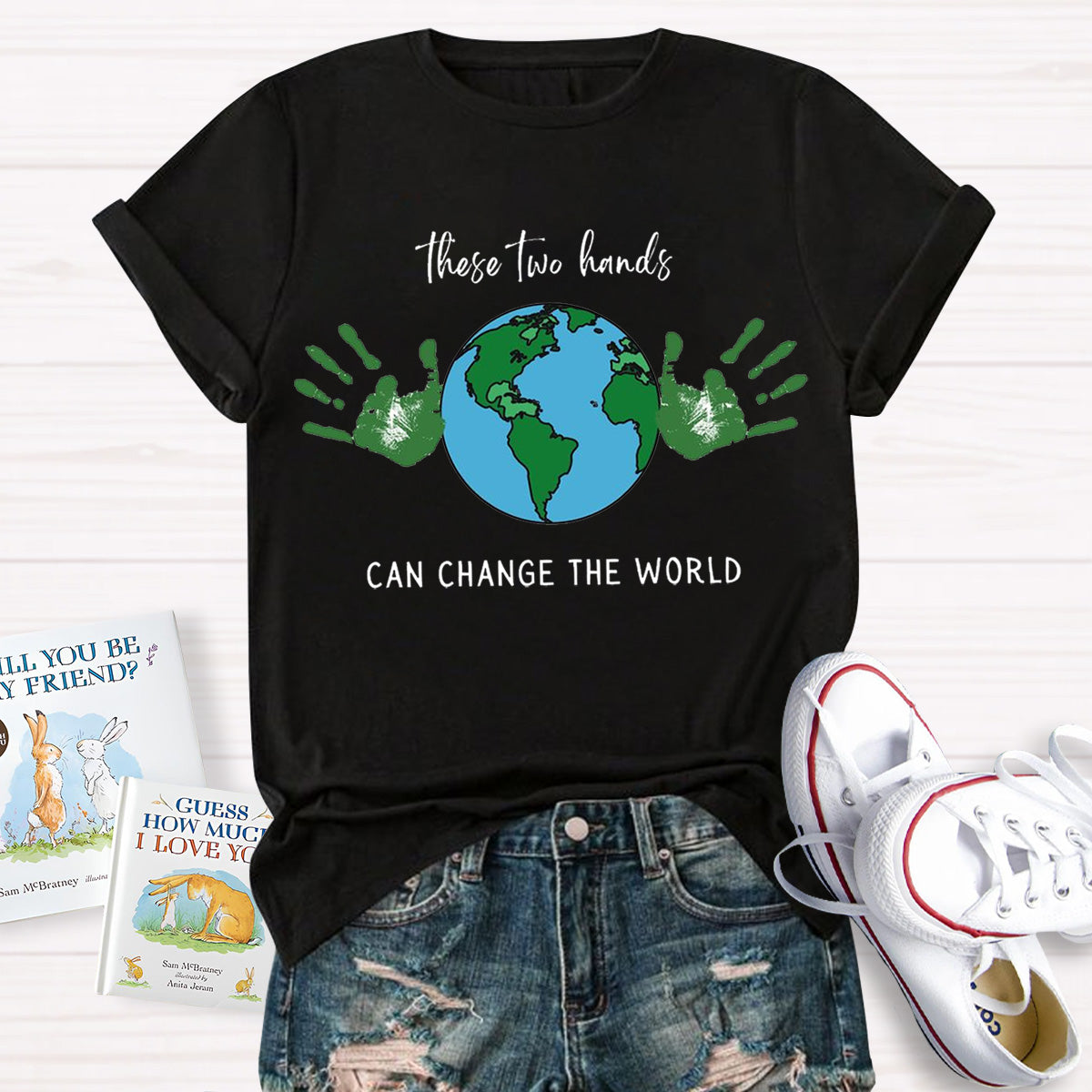 Earth Day Handprint Teacher T-Shirt