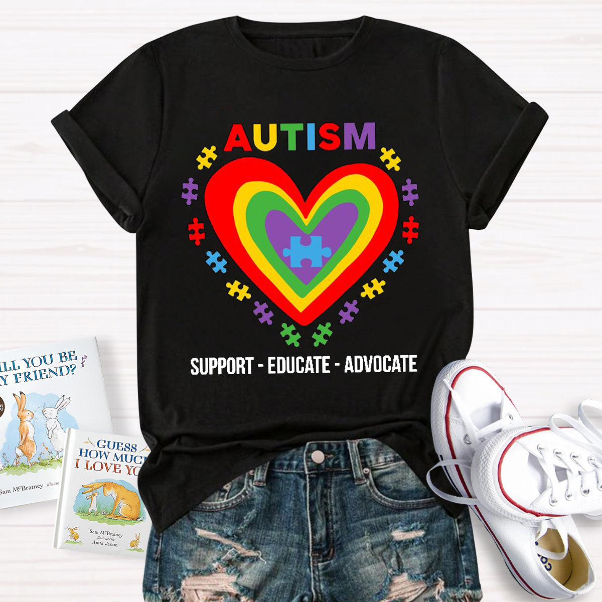 Support Educate Advocate Autism Special Education T-Shirt