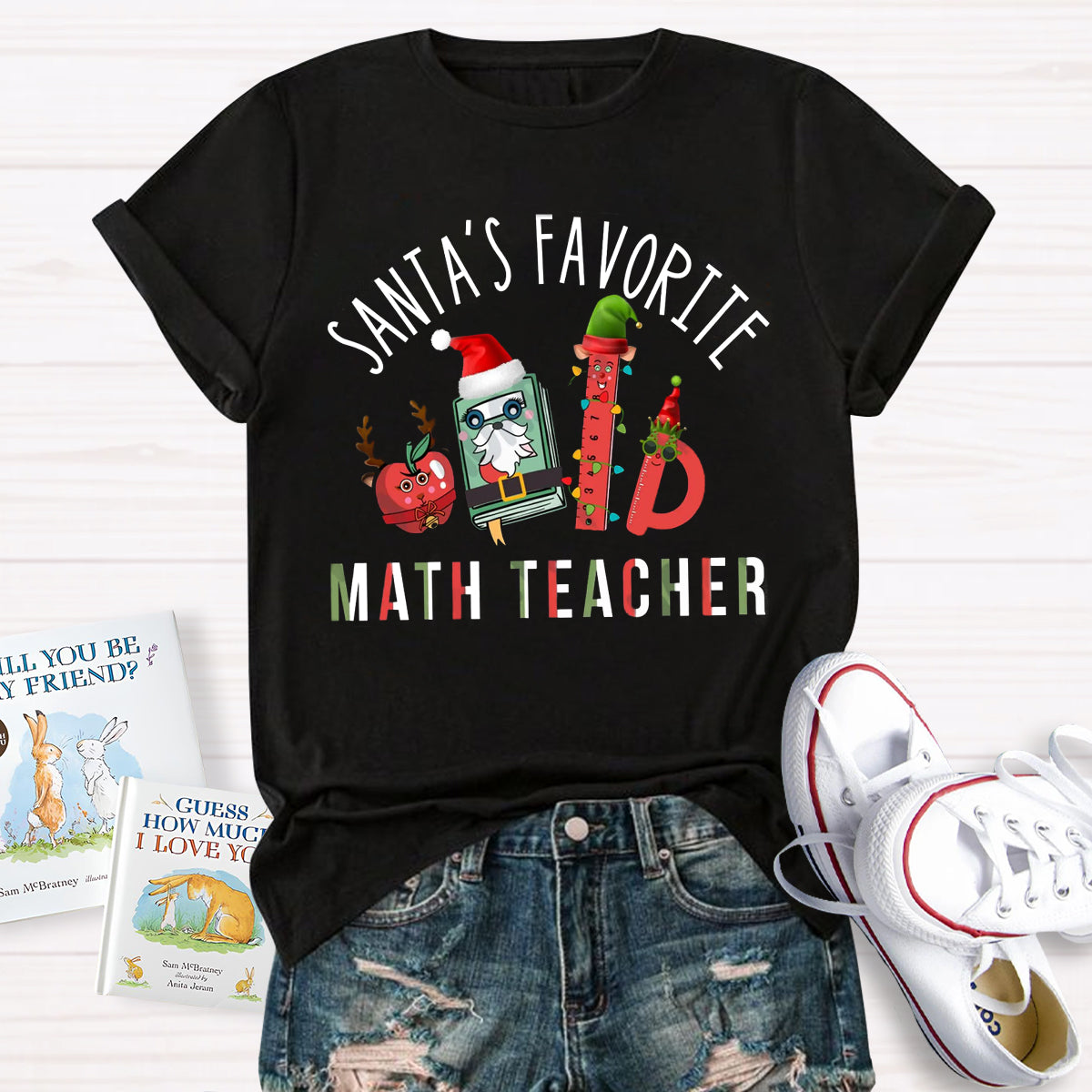 Santa's Favorite Math Teacher Christmas T-Shirt