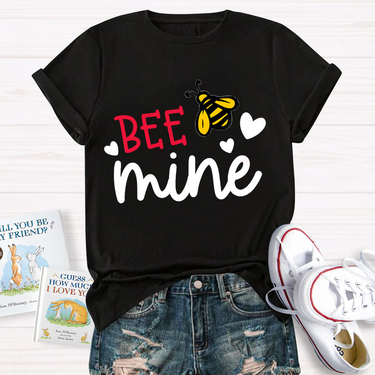 Be  Mine Heart Printed Teacher T-Shirt