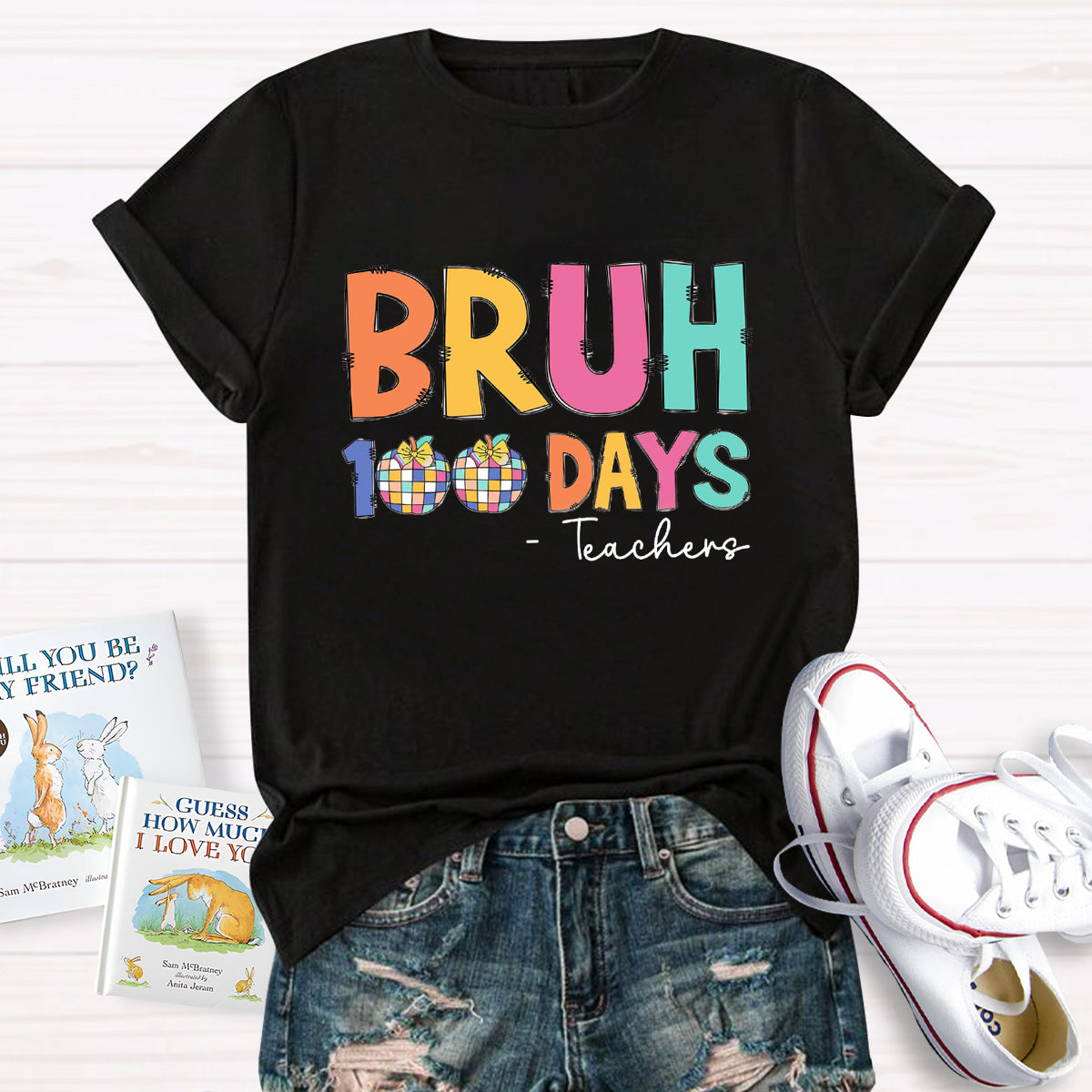 Personalized Text Bruh 100 Days T-shirt