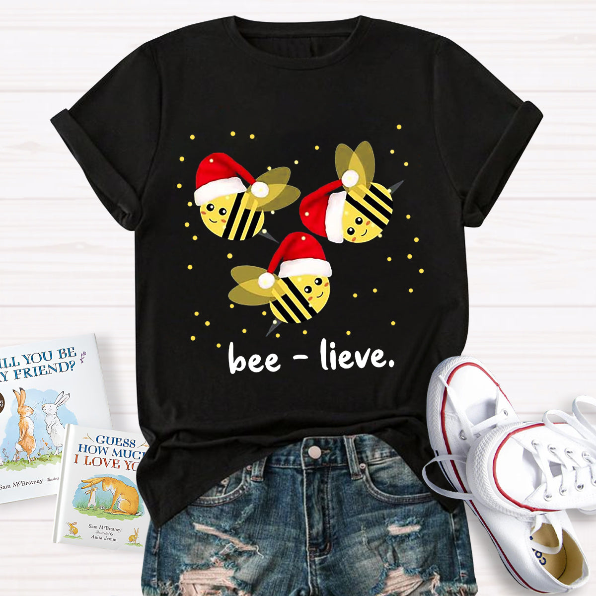 Cute Christmas Bee-lieve T-Shirt