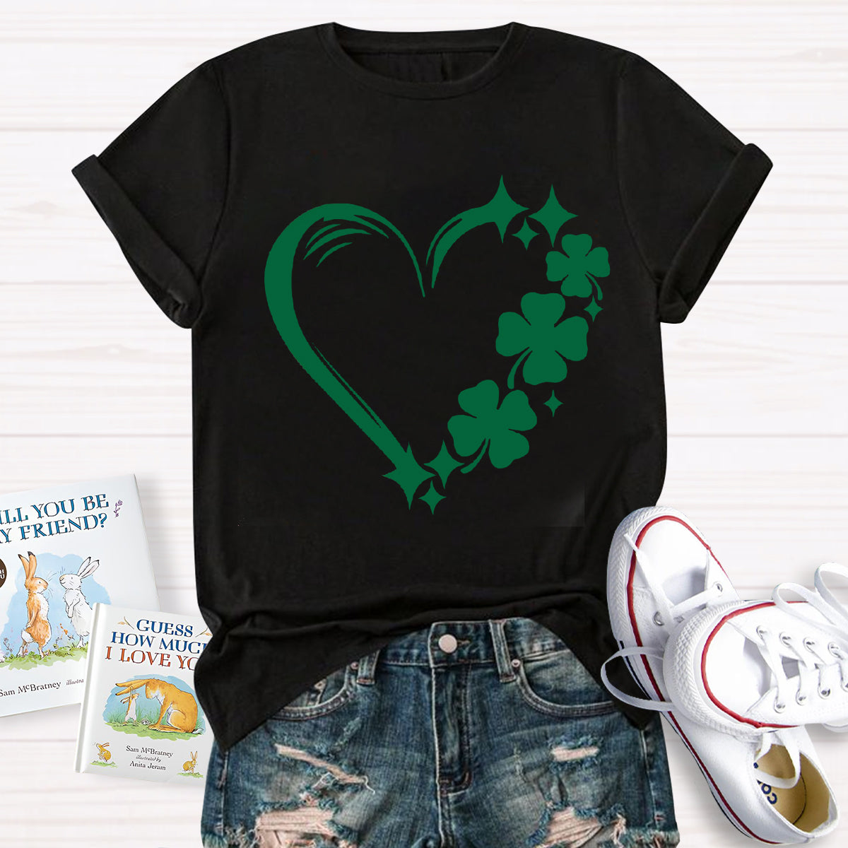 Shamrock Clover Heart T-Shirt