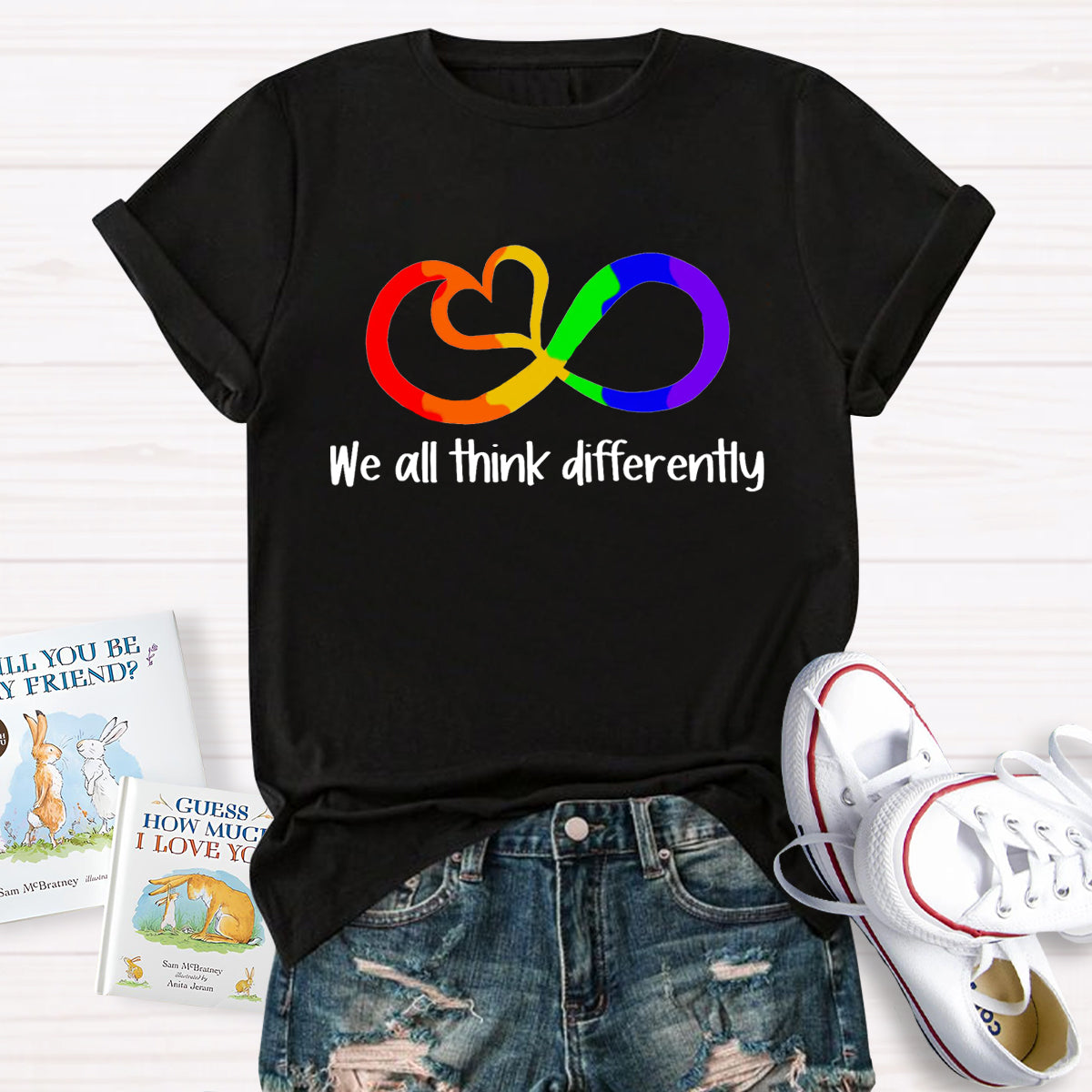 We All Think Differently Teacher T-Shirt