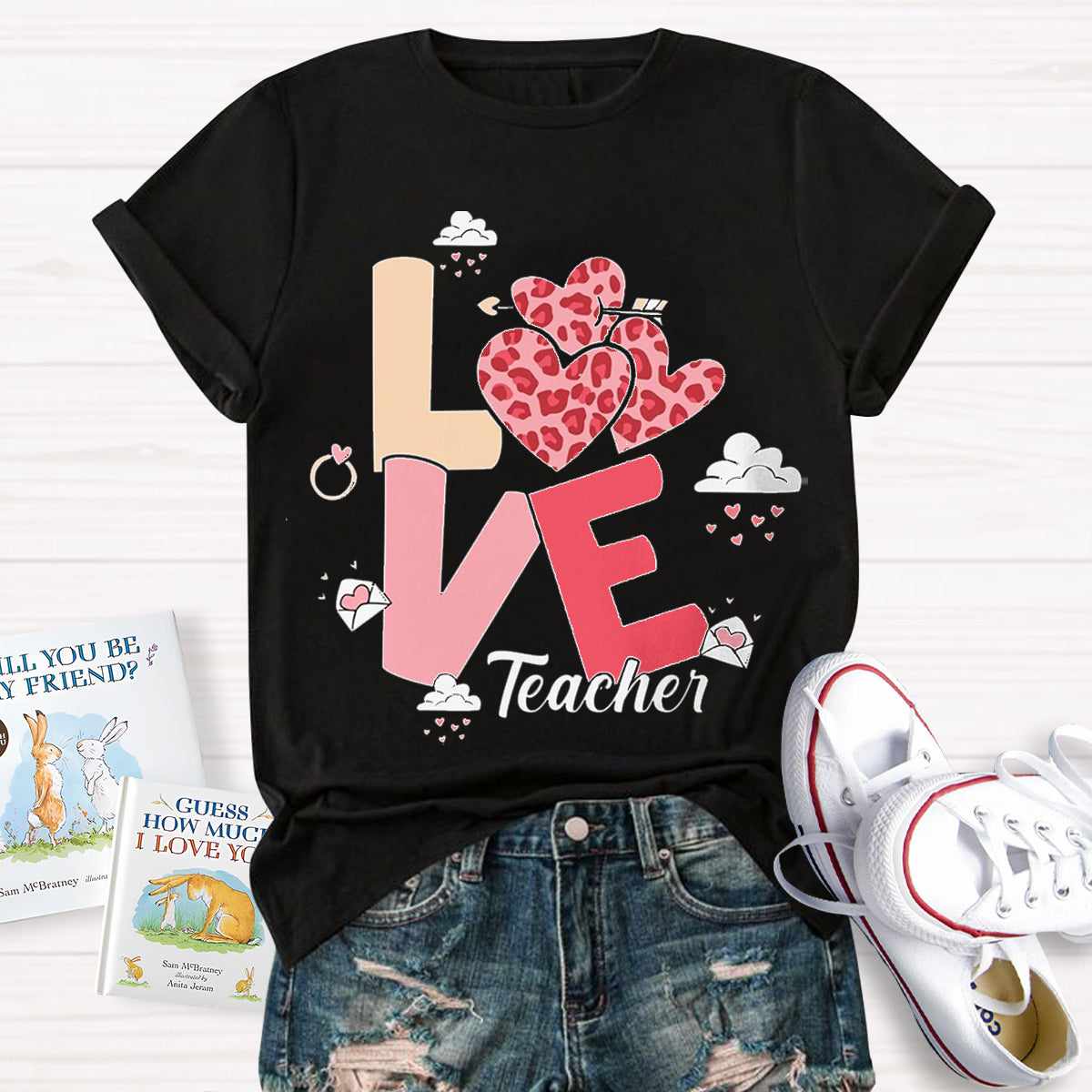 Valentine's Love Heart Teacher T-Shirt