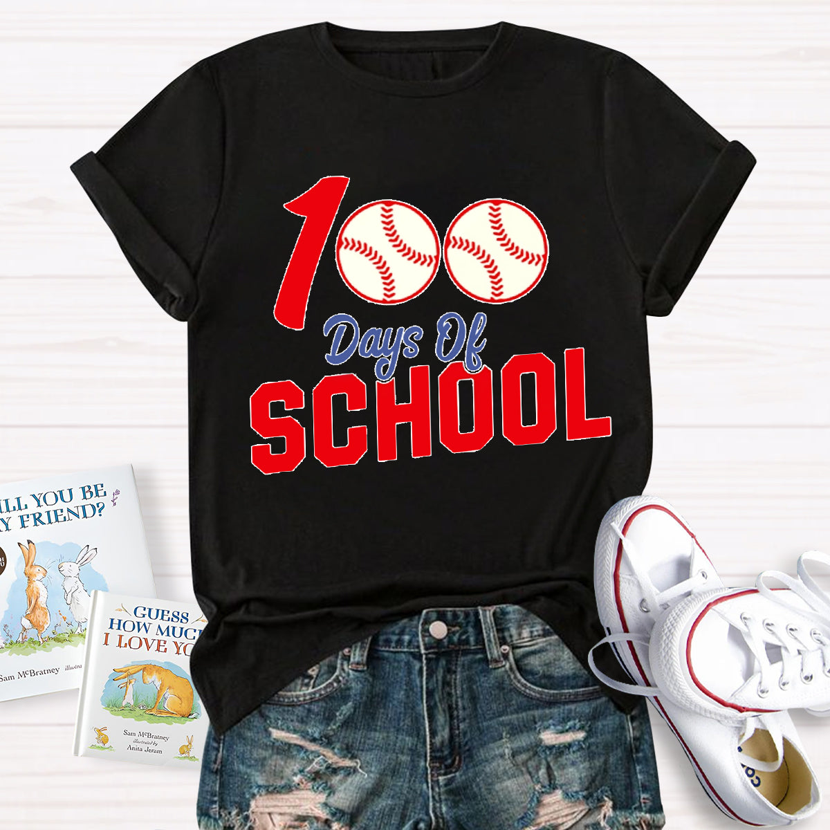 100 Days Of School Baseball T-Shirt