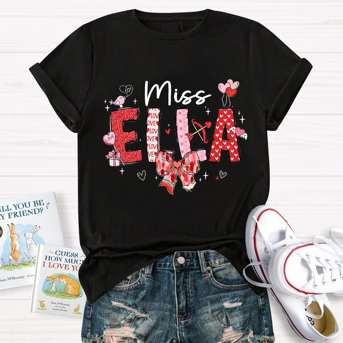 Personalized Name Valentine's Day Miss Ella T-Shirt