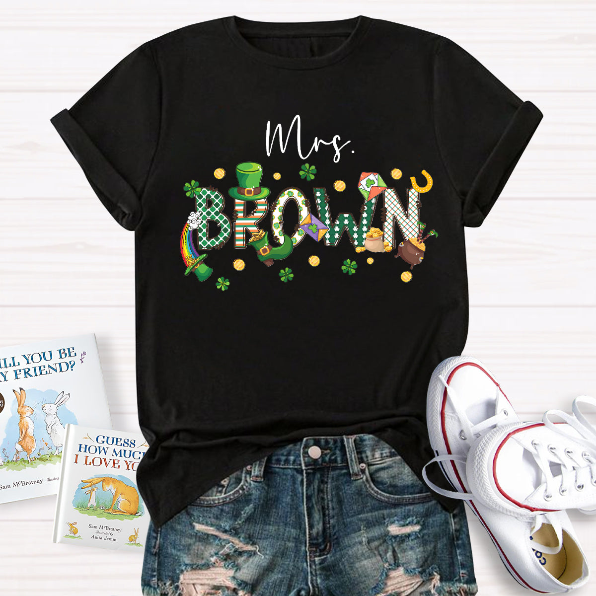 Personalized Name St. Patrick Day Mrs. Brown T-Shirt