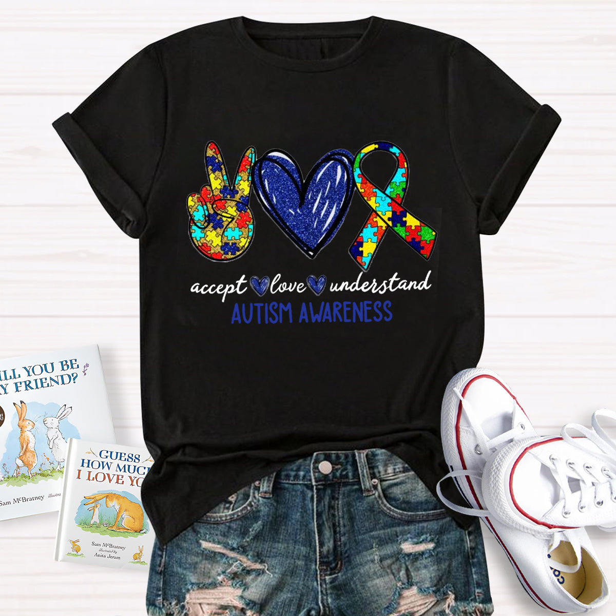 Teach Accept Understand Love Autism Awareness Teacher T-Shirt