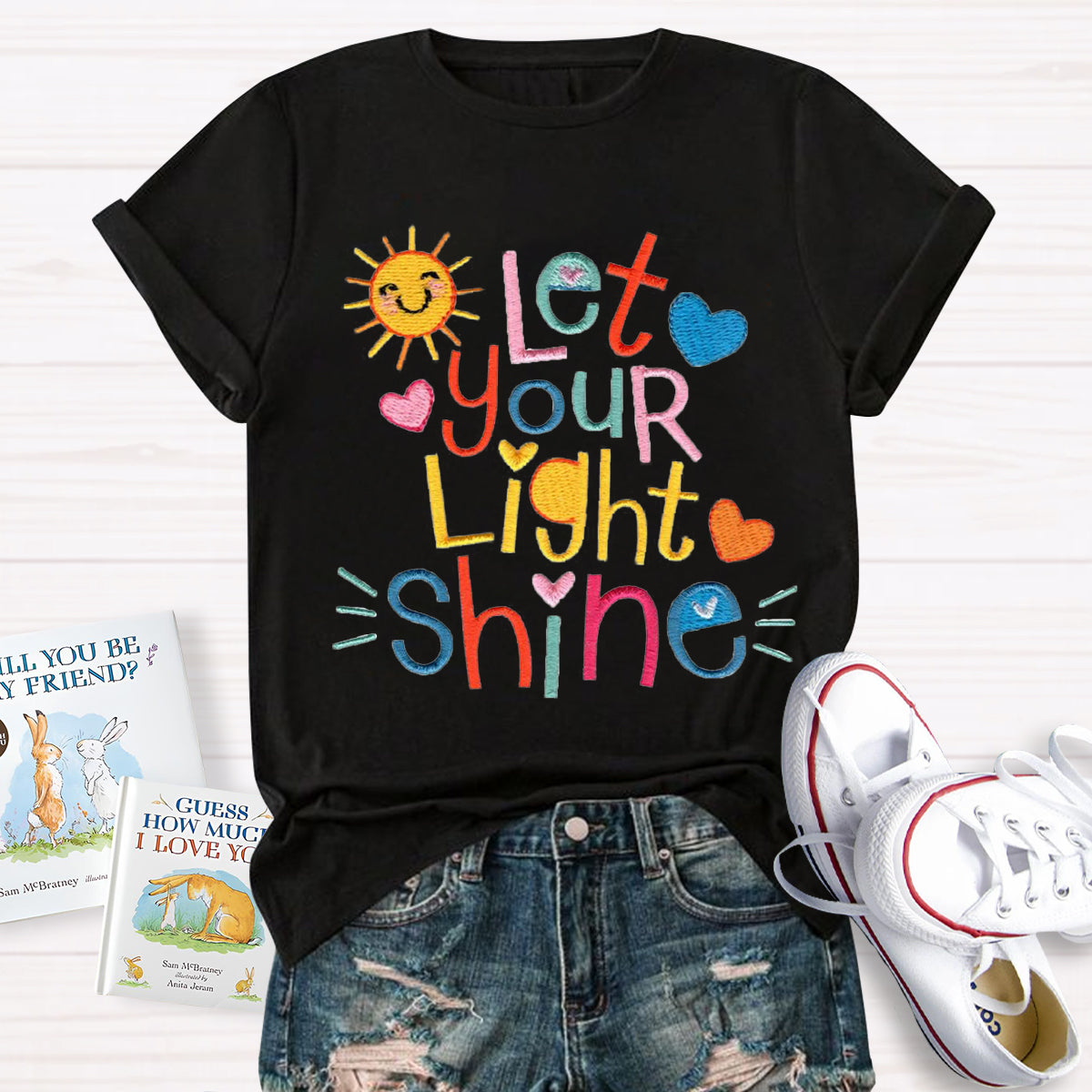 Let Your Light Shine Positive Teacher T-Shirt