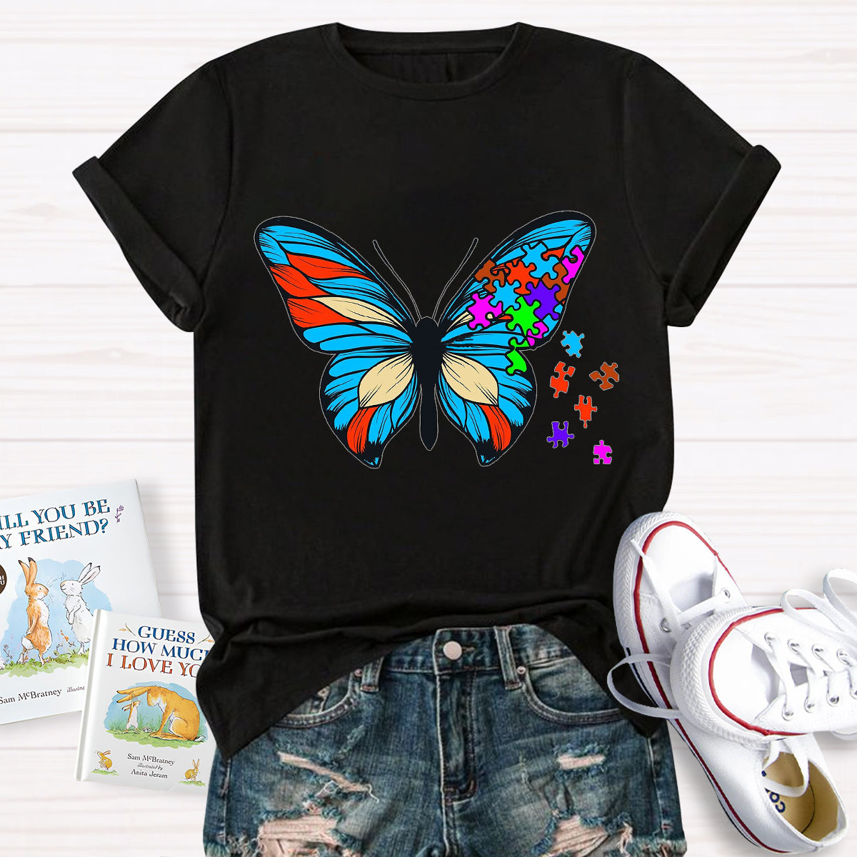 Butterfly Autism Awareness Day Promoting Love And Acceptance T-Shirt