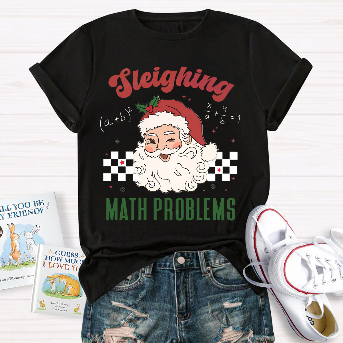 Sleighing Math Problems Math Teacher T-Shirt